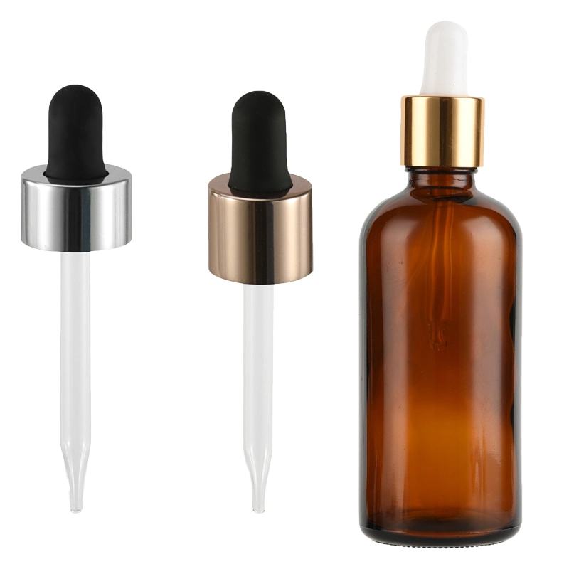 18/415 20/410 Aluminum Dropper Plastic Cap for Cosmetic Packaging