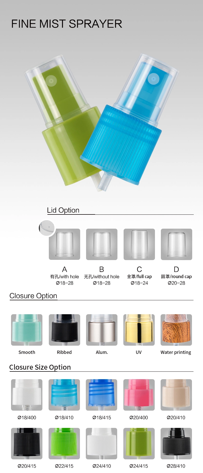 Factory Supply Color Customed Plastic PP Perfume Mist Spray Fine Mist Sprayer for Cosmetic Bottle Usage Mist Sprayer Pump of High Quality