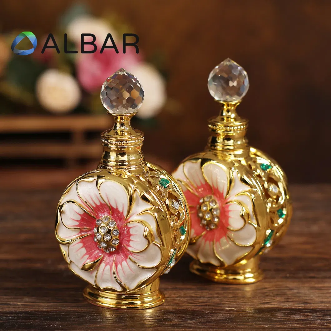 Attar Oud Essential Oil Fragrance Zamak Metal Glass Perfume Bottles in 12ml 10ml