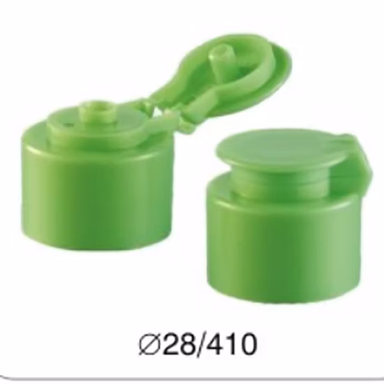 20/410 24/410 28/410 Tapa superior abatible de botella desinfectante de plástico cosmético PE